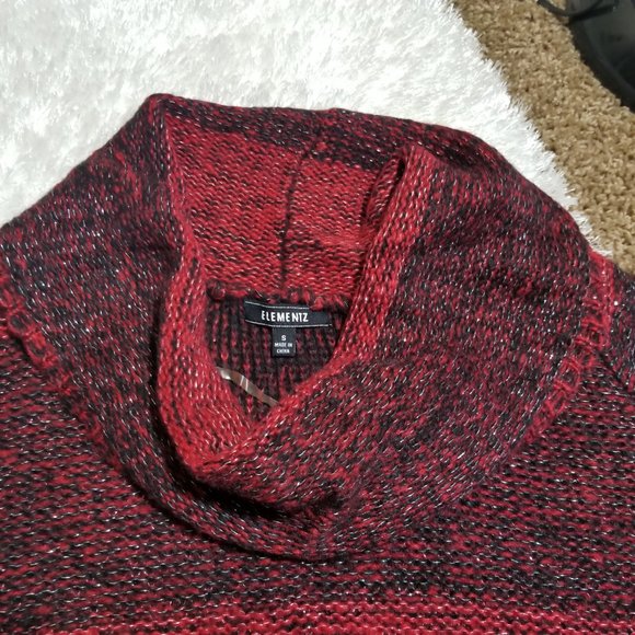 ELEMENTZ Striped Mock Neck Shimmer Sweater Dress size S - Picture 6 of 6